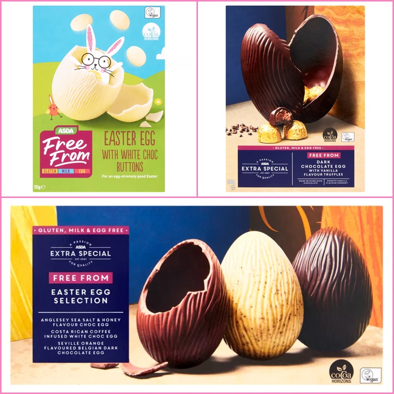 Dairy-Free and Vegan Easter Chocolate in the UK, Europe and Australia. Pictured: Asda eggs