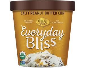 Everyday Bliss Ice Cream - A Decadent Dairy-Free Line by Coconut Bliss - lower calorie, lower price! Ingredients, and more details here. Pictured: Salty Peanut Butter Chip