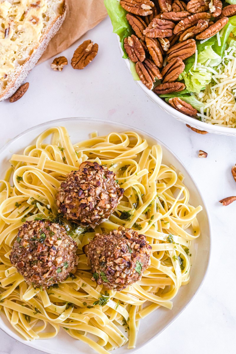 Gluten-Free, Dairy-Free Chicken Pecan Meatballs Recipe with Crunchy Coating - also grain-free, soy-free, and paleo-friendly. No cheese, no milk, no flour, no bread