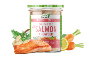 Safe Harvest Soups and Chowders Reviews and Information - dairy-free, gluten-free, paleo clam chowder, salmon chowder, shrimp bisque, and chicken oodle