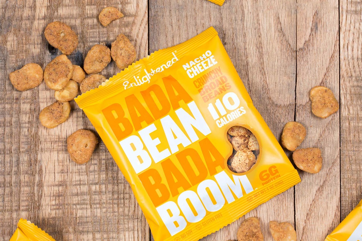 The Best Crunchy Cheesy Dairy-Free Snacks - from crackers to chips, puffs to popcorn, and more! Vegan, Gluten-Free, and Grain-Free Options. Pictured: Bada Bean Bada Boom Nacho Cheeze