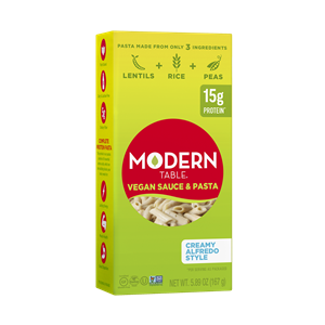Modern Table Vegan Sauce & Pasta Meals in Alfredo and Creamy Parmesan Reviews & Info - dairy-free, gluten-free, high protein, low glycemic