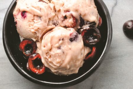 Dairy-Free Cherry Garcia Nice Cream Recipe - Vegan, Paleo, and Allergy-Friendly. A cool and creamy treat that's also healthy!