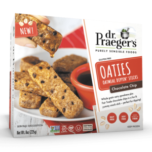 Dr. Praeger's Oaties Reviews and Info - Dairy-Free, Gluten-Free, Soy-Free Oatmeal Dippin' Sticks in Original, Blueberry, and Chocolate Chip. Low Sugar, Whole Food, and Plant-Based.