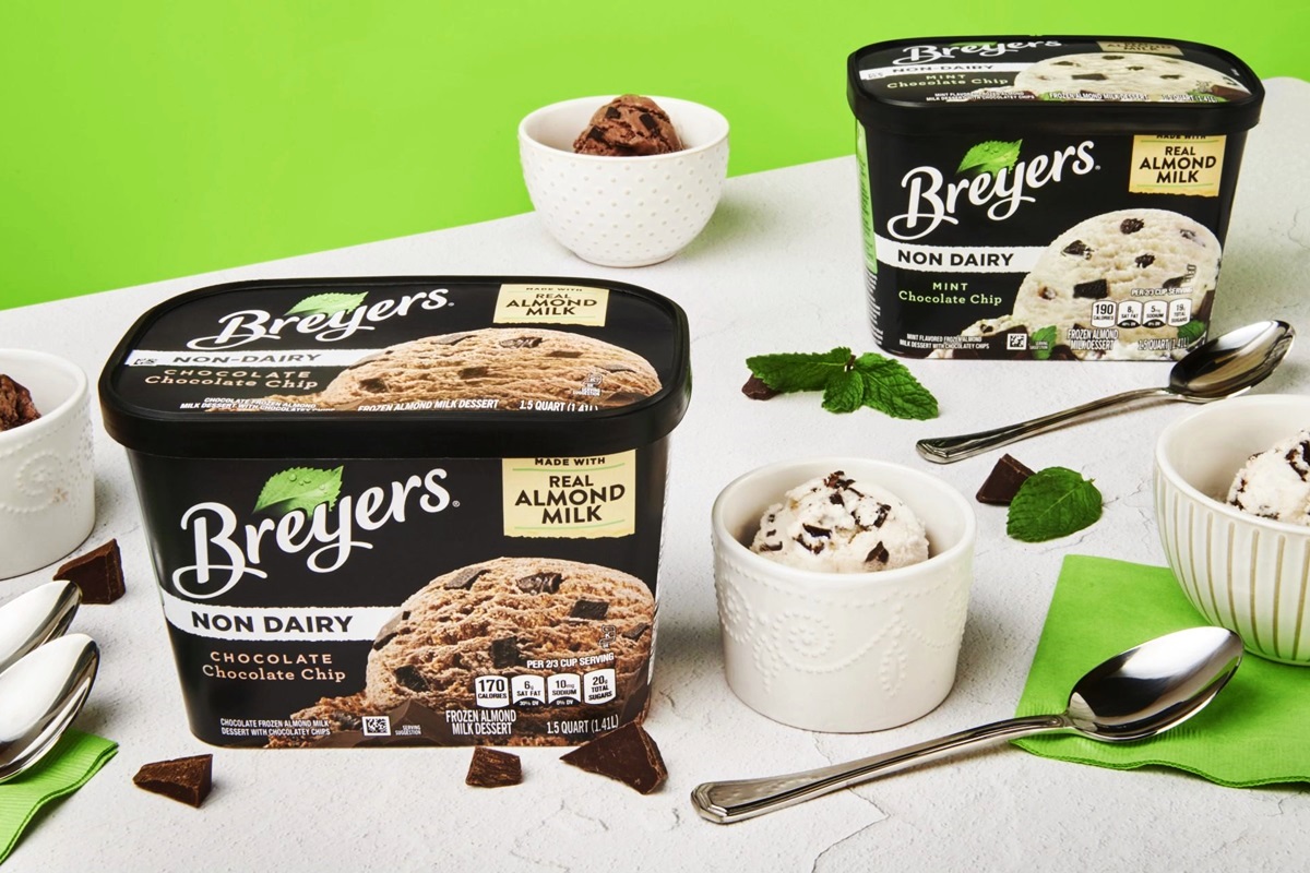 Breyers Non-Dairy Ice Cream Reviews and Info - Almond Milk Frozen Dessert that's dairy-free, vegan, and sold in large tubs. Now in FOUR flavors.