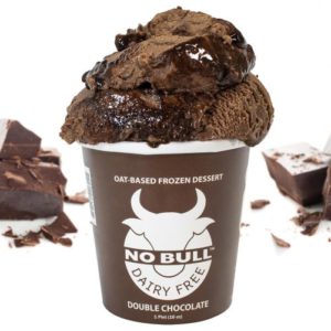 No Bull Ice Cream (Dairy-Free and Vegan) Reviews and Information - comes in 8 oat milk-based flavors. Pictured: Double Chocolate