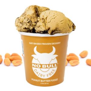 No Bull Ice Cream (Dairy-Free and Vegan) Reviews and Information - comes in 8 oat milk-based flavors. Pictured: Peanut Butter Fudge