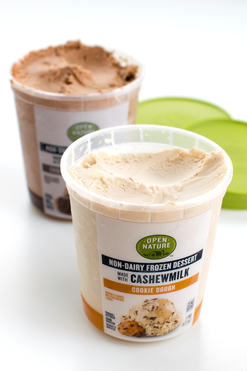 Open Nature Cashewmilk Non-Dairy Frozen Dessert Reviews and Info - dairy-free, vegan ice cream in three cashew-based flavors.