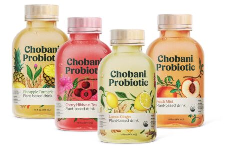 Chobani Probiotic Drinks Reviews and Info - Plant-based, vegan, dairy-free, with billions of probiotics from six live active cultures. Four flavors. Pictured: All