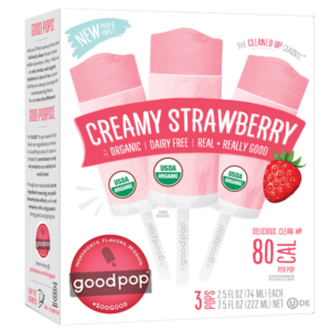Goodpop Creamy Push Pops Reviews and Info - dairy-free, vegan, all natural. Available in Creamy Lemonade, Orange, and Strawberry