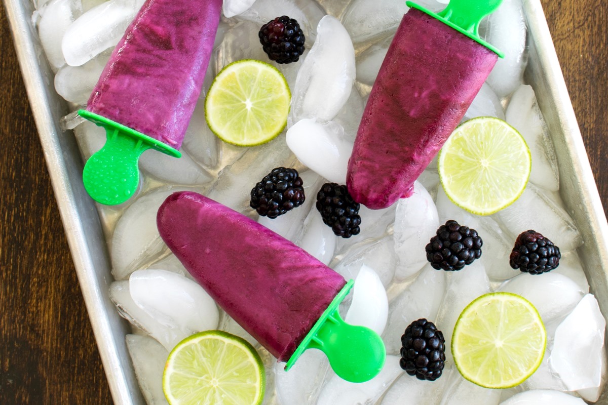 Blackberry Lime Dairy-Free Yogurt Pops Recipe - Easy, Sweet, Healthy, and Plant-Based. Optionally Vegan, Paleo, and Allergy-Friendly.