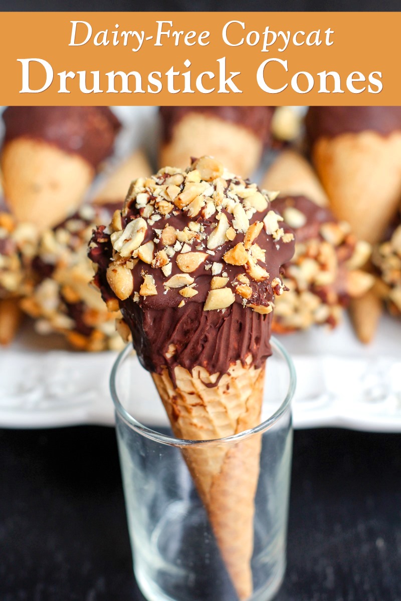 Dairy-Free Drumstick Ice Cream Cones Recipe + Brands Available - Vegan-friendly with Gluten-free, Soy-free, and Nut-free Options. (Old-Fashioned Nutty Buddy Copycat)