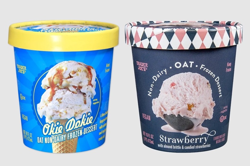 Trader Joe's Oat Non-Dairy Frozen Dessert Reviews and Info - dairy-free, vegan, oatmilk ice cream in two unique flavors