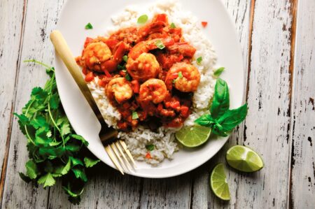 Coconut Curry Shrimp Rice Bowl Recipe - dairy-free, gluten-free, soy-free - from Always Eat After 7pm - a diet and health book by Joel Marion