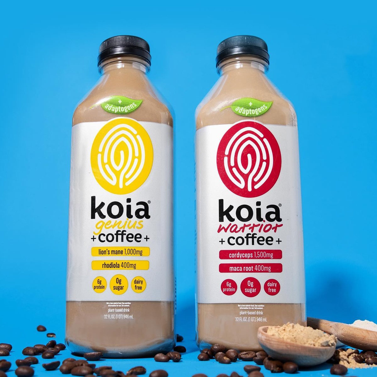 Koia Coffee Drinks Reviews and Info - Adaptogen line with herbs, MCT oil, and plant-based protein - all dairy-free, gluten-free, and allergy-friendly