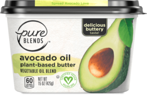 Pure Blends Plant-Based Butter Reviews and Info - dairy-free, vegan light buttery spreads made with avocado oil or coconut oil.