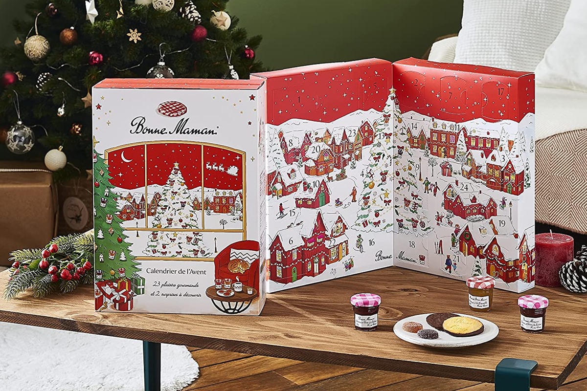 Dairy-Free Advent Calendars - A Full Round-Up with Vegan, Gluten-Free, Nut-Free, & Soy-Free Options, too! Pictured: Bonne Maman Preserve Advent Calendar