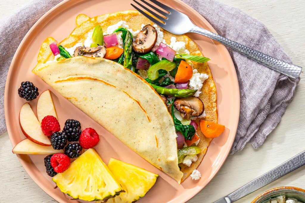 Dairy-Free Buckwheat Crepes Recipe with Sweet & Savory Filling Options - versatile, unsweetened, healthier crepes for breakfast or dinner.
