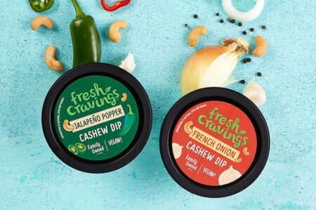 Fresh Cravings Cashew Dips Reviews and Info - dairy-free, plant-based, gluten-free, soy-free dips in French Onion, Jalapeno Popper, and Kickin Queso