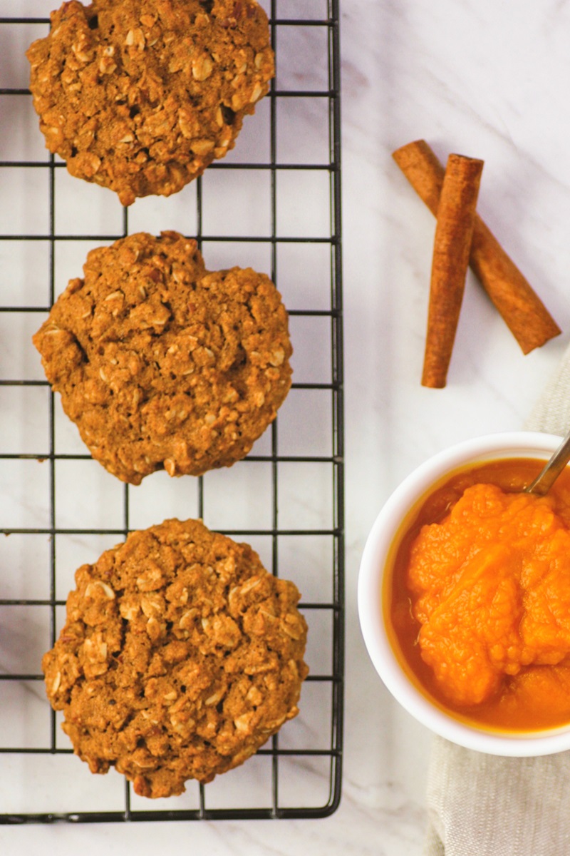Oatmeal Pumpkin Spice Cookies Recipe - Dairy-Free, Gluten-Free, and Refined Sugar-Free