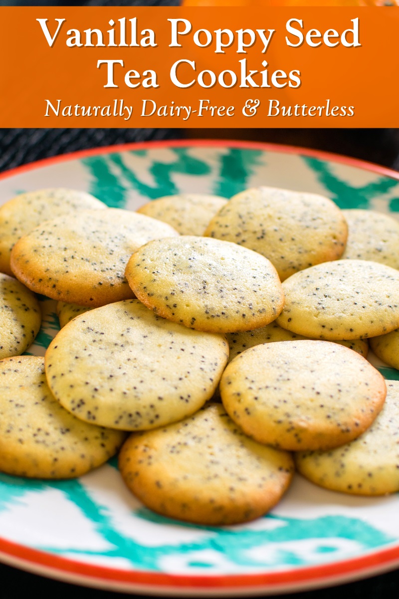 Poppy Seed Tea Cookies Recipe - naturally dairy-free, nut-free, soy-free, and butterless
