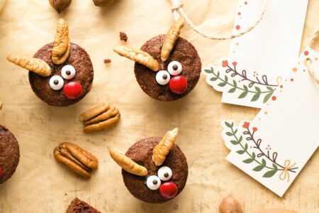 Dairy-Free Reindeer Brownies Recipe - Fun, easy, brownie bites made dairy-free! Includes gluten-free and other special diet options.