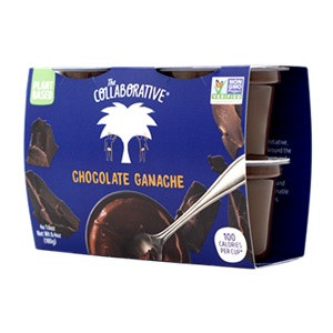 The Collaborative Chocolate Ganache Pots Reviews and Info - dairy-free, gluten-free, and vegan. Flavors include Chocolate and Salted Caramel Chocolate in the U.S. (two additional flavors in Europe)