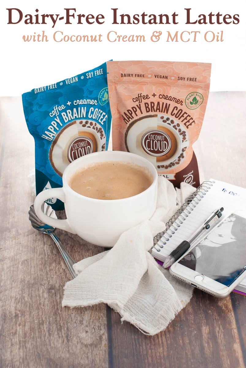 Coconut Cloud Happy Brain Coffee Reviews and Info - dairy-free, plant-based, and keto-friendly with MCT oil - instant vegan latte mixes