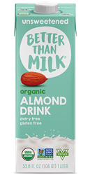 Better Than Milk Organic Drinks Reviews and Information - Dairy-Free Milk Beverages made with Italian Mountain Spring Water. Certified Organic, Vegan, and Made with Simple, Pure Ingredients. Oat Milk, Almond Milk, and Rice Milks.