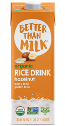 Better Than Milk Organic Drinks Reviews and Information - Dairy-Free Milk Beverages made with Italian Mountain Spring Water. Certified Organic, Vegan, and Made with Simple, Pure Ingredients. Oat Milk, Almond Milk, and Rice Milks.