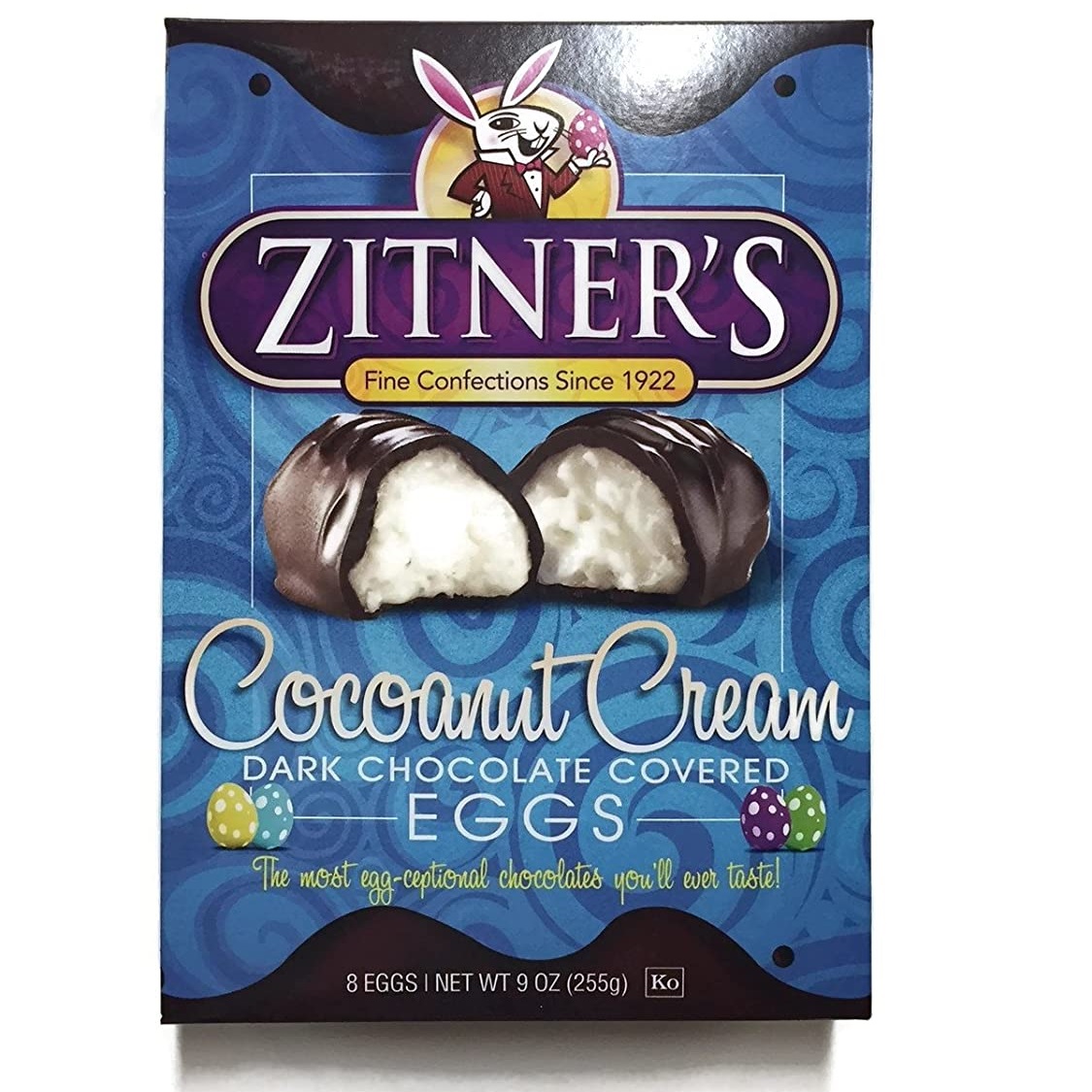 Dairy-Free and Vegan Alternatives to Cadbury Creme Eggs, including chocolate eggs with various cream fillings. US, Canada, UK, Europe, and Australian options! Pictured: Zitner's Cocoanut Cream Eggs