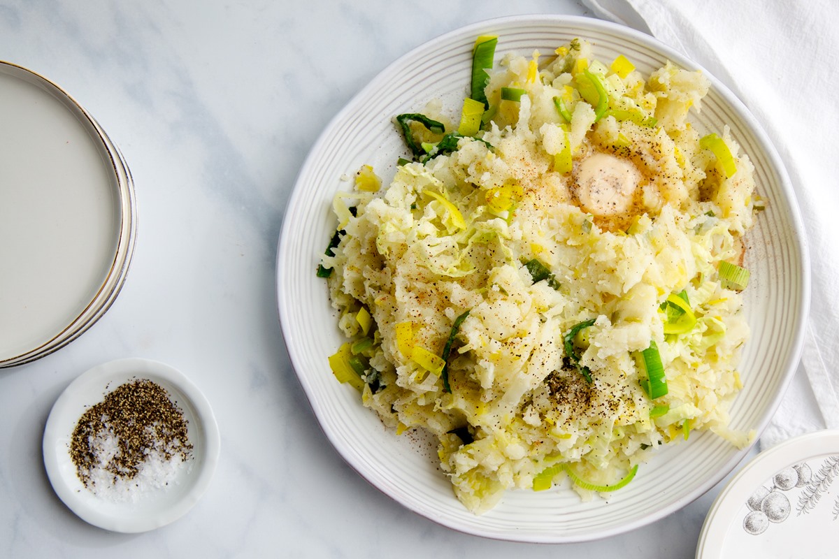 Dairy-Free Colcannon Recipe - Plant Based Irish Mashed Potatoes with Leeks and Cabbage (also dairy-free and soy-free)