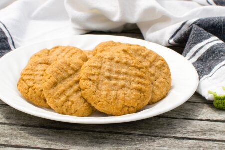 3-Ingredient Peanut Butter Cookies Recipe made with Egg Whites! Naturally dairy-free, gluten-free, grain-free, soy-free, and butterless. Includes egg-free and vegan option, plus other variations.