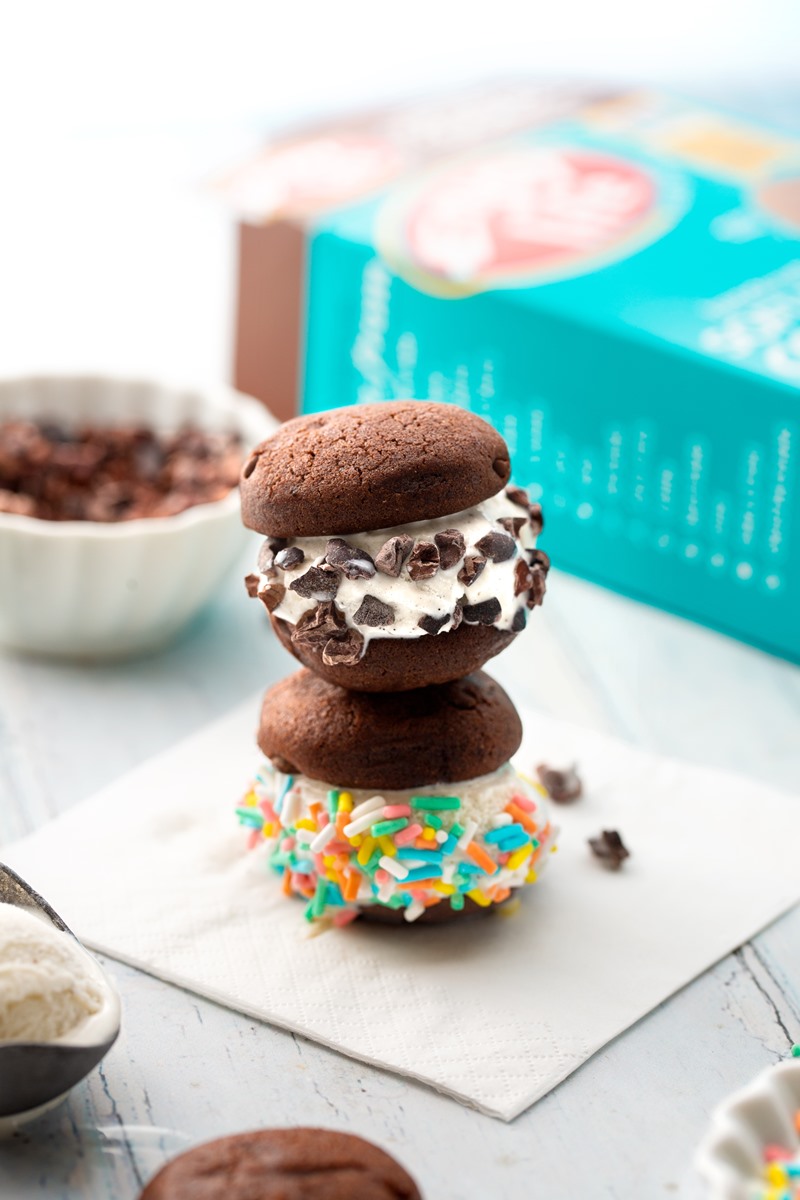 The World's Easiest, and Most Delicious, Allergy-Friendly Ice Cream Sandwiches with Enjoy Life Soft Baked Cookies - gluten-free, vegan, top allergen-free convenience