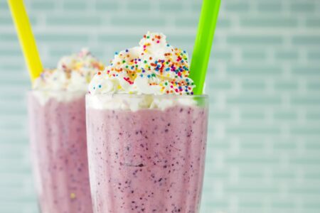 Dairy-Free Fruity Froyo Shakes Recipe - easy, plant-based, allergy-friendly, gluten-free, and healthier way to celebrate!