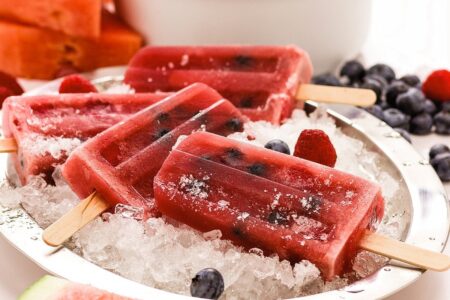 Berry Watermelon Pops Recipe - naturally dairy-free, gluten-free, grain-free, allergy-friendly, plant-based, and paleo! Vegan option included.