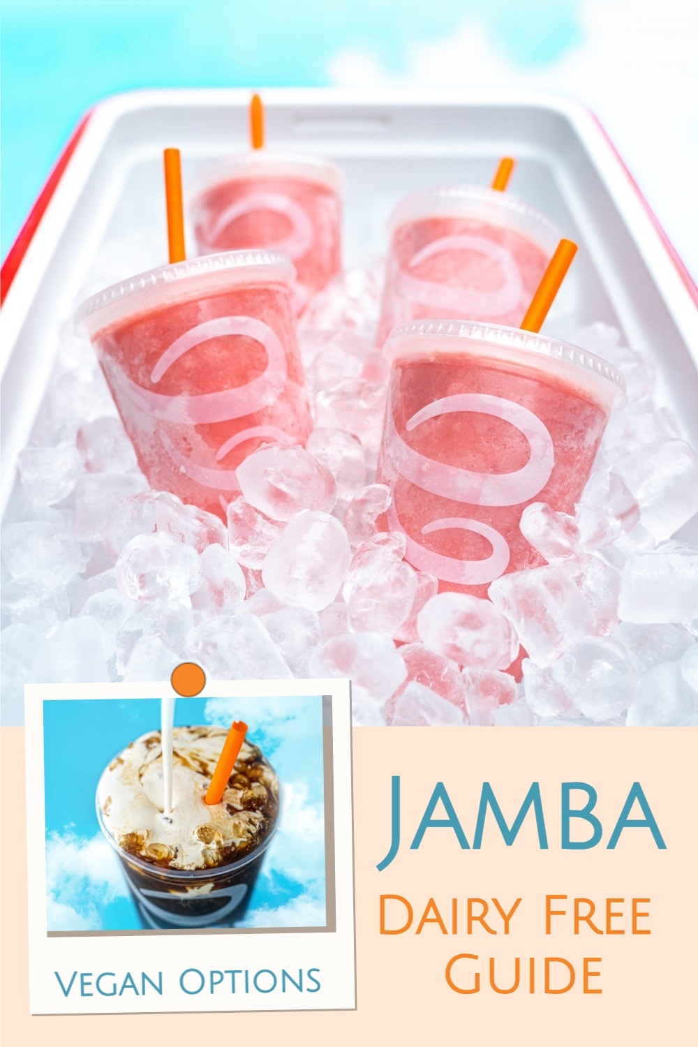 Jamba Dairy-Free Menu Guide with Vegan Options - Jamba now serves Oatmilk Ice Cream for smoothies + Dairy-Free Cloud Whip for Iced Coffee and Tea!