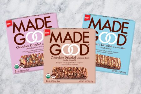 MadeGood Chocolate Drizzled Granola Bars Reviews & Info - vegan, gluten-free, top allergen-free, organic, and infused with the nutrients of 6 fruits and vegetables.