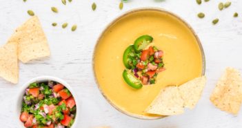 Dairy-Free Queso Recipe that's Kindly Allergy-Friendly and Truly Plant-Based - nut-free, soy-free, gluten-free, grain-free, sesame-free, vegan, and even oil-free. From Dreena's Kind Kitchen Cookbook
