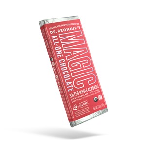 Dr. Bronner's Magic All-One Chocolate Reviews and Info. Organic, fair trade, vegan, paleo, and sweetened with coconut sugar.