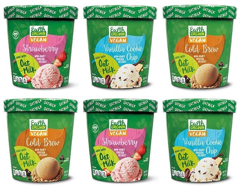 Earth Grown Vegan Oat Milk Ice Cream Reviews and Info - Dairy-Free Frozen Dessert at ALDI in Three Flavors ...