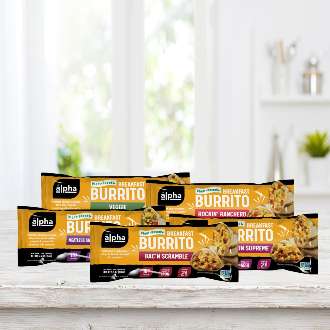 Alpha Breakfast Burritos make Weekdays Easier with 5 Different Varieties - Reviews and Info - All plant-based, dairy-free, and vegan.