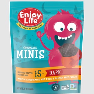 Enjoy Life Halloween Minis are Allergy-Friendly Chocolate Treats - dairy-free, nut-free, soy-free, sesame-free, gluten-free - sold in stores!