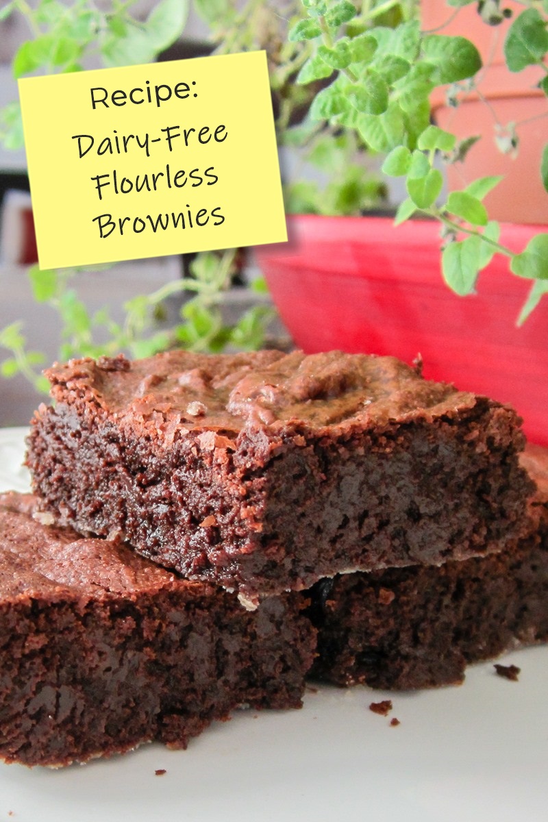 Dairy-Free Flourless Brownies Recipe - ultra-rich, fudgy, and decadent. No one will believe they're dairy-free, let alone naturally gluten-free, nut-free, and soy-free too!