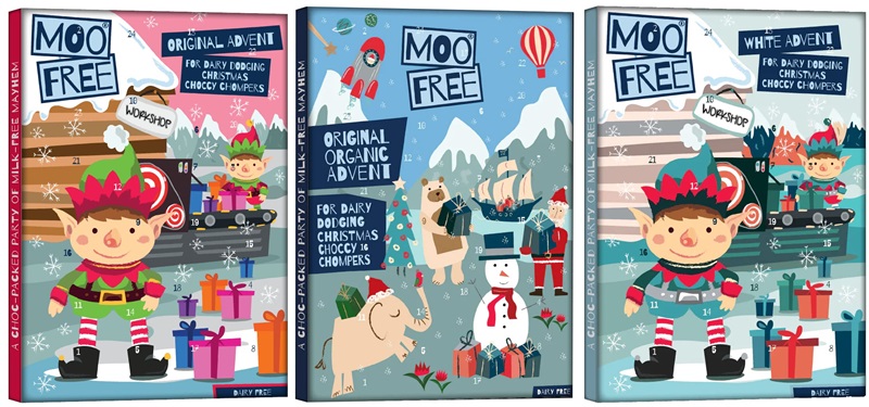 Dairy-Free Advent Calendars Guide. Pictured: Moo Free