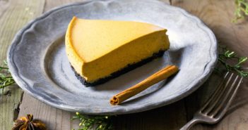 Vegan Pumpkin Cheesecake Recipe - Easy, Delicious, Decadent. Naturally Dairy-Free & Egg-Free, and can be made Gluten-Free, Nut-Free, and Soy-Free