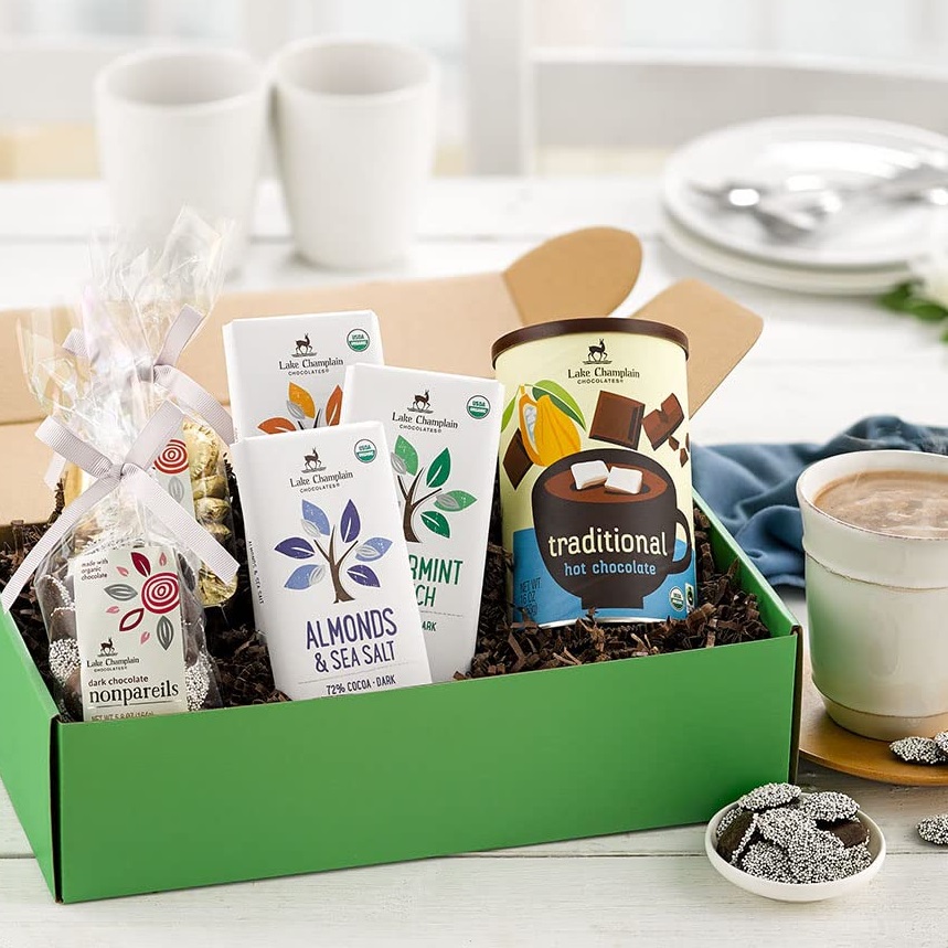 The Best Dairy-Free Chocolate Gifts for the Holidays - pictured: Lake Champlain Vegan Gift Box