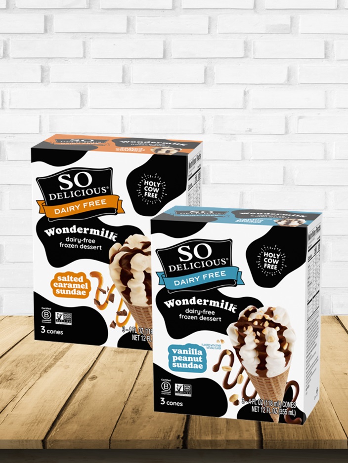 So Delicious Wondermilk Ice Cream Cones are Single-Serve Vegan Sundaes - Dairy-Free Frozen Dessert - Reviews and Info