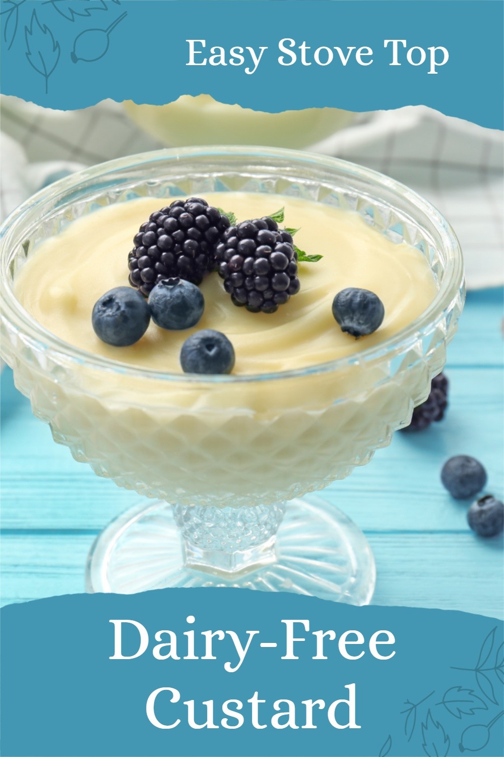 Easy Dairy-Free Custard Recipe made on the Stovetop in Minutes! No tempering, no complicated steps. Naturally gluten-free and nut-free, with soy-free option.