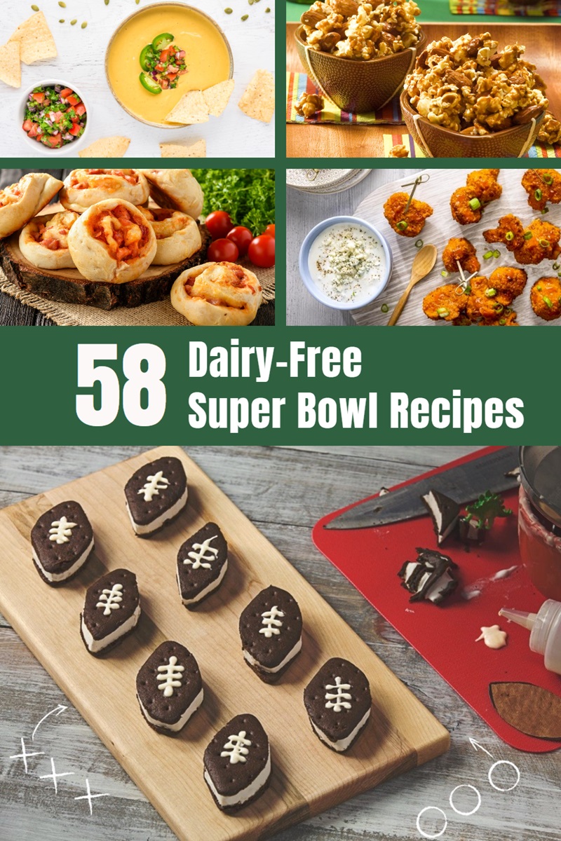 58 Dairy-Free Super Bowl Recipes for a Big Win - Handhelds, Bites, Dips, and Sweets with many vegan, gluten-free and allergy-friendly options.